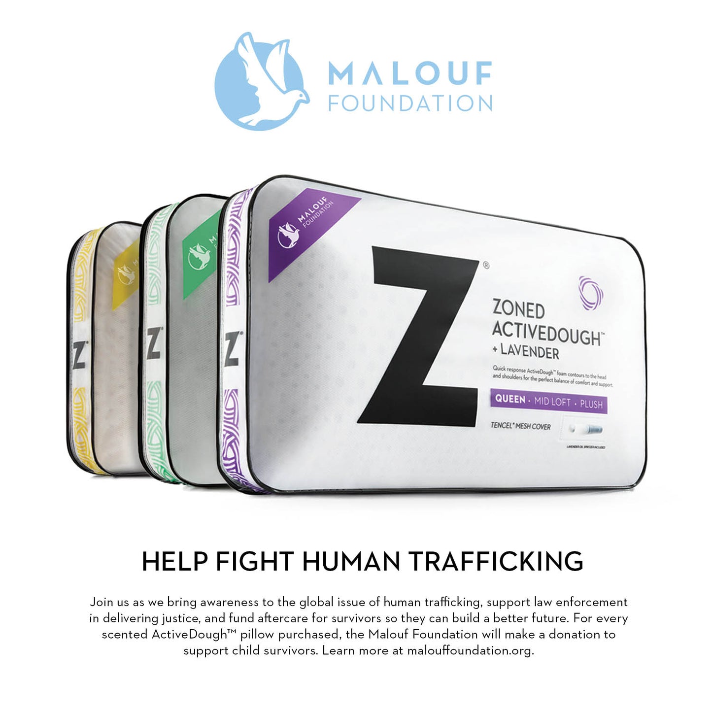 Malouf Zoned ActiveDough Pillow - Peppermint