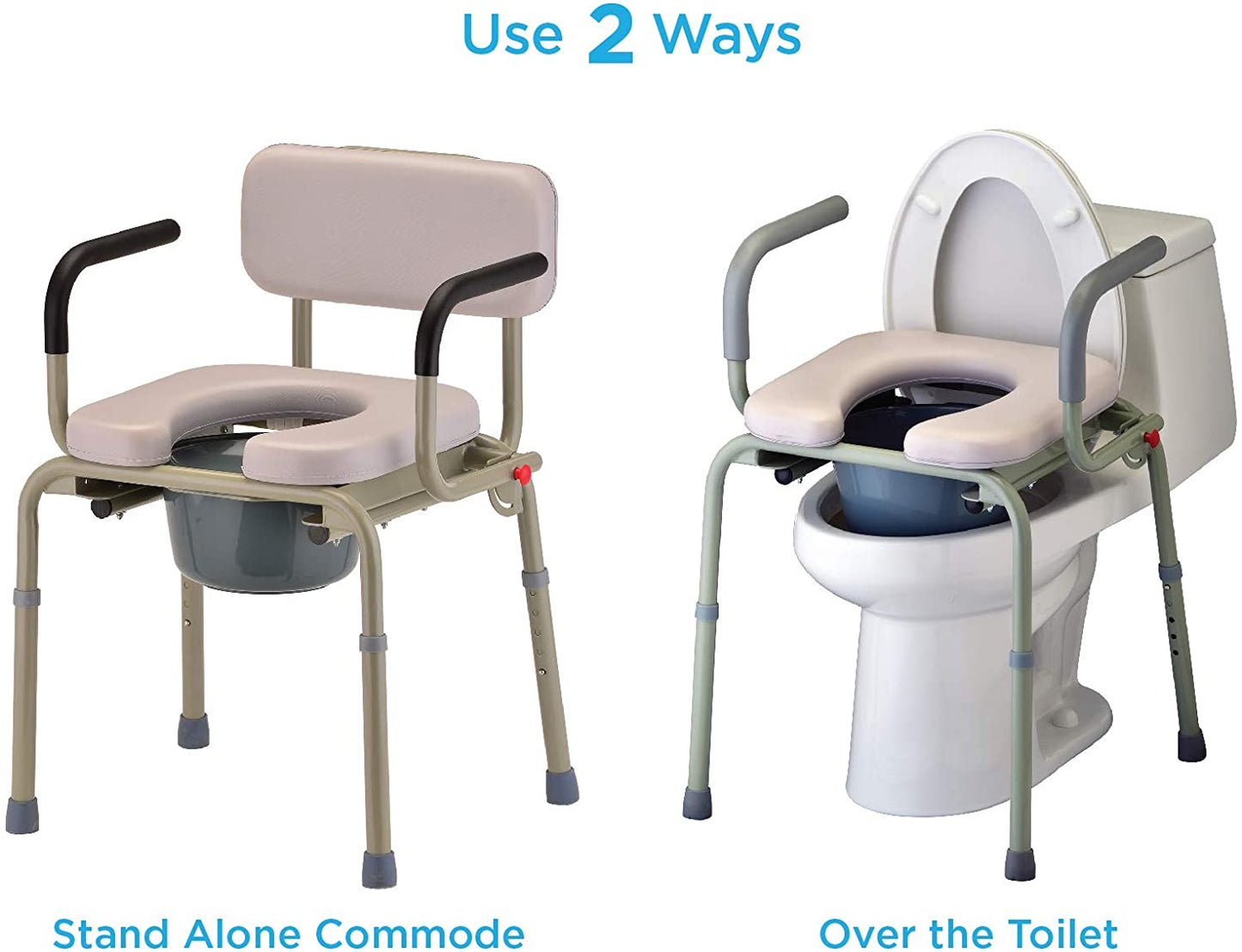 Padded Drop Arm Commode