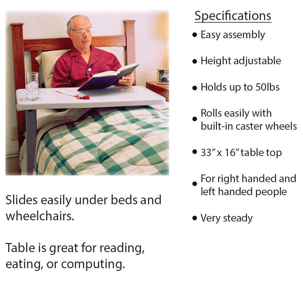White Overbed Table