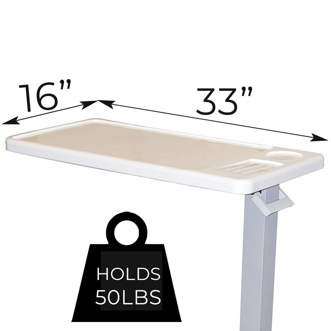 White Overbed Table