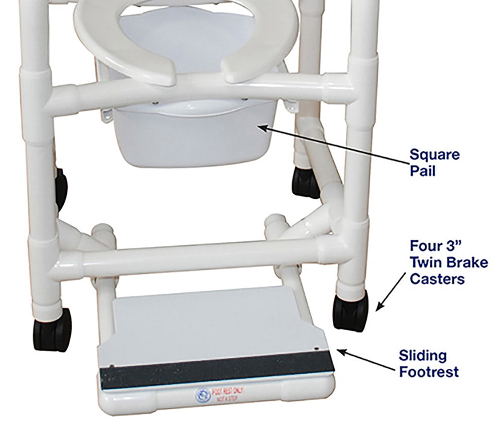 Shower Chair Commode Combo with Foot Rest