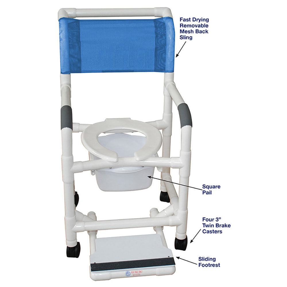 Shower Chair Commode Combo with Foot Rest