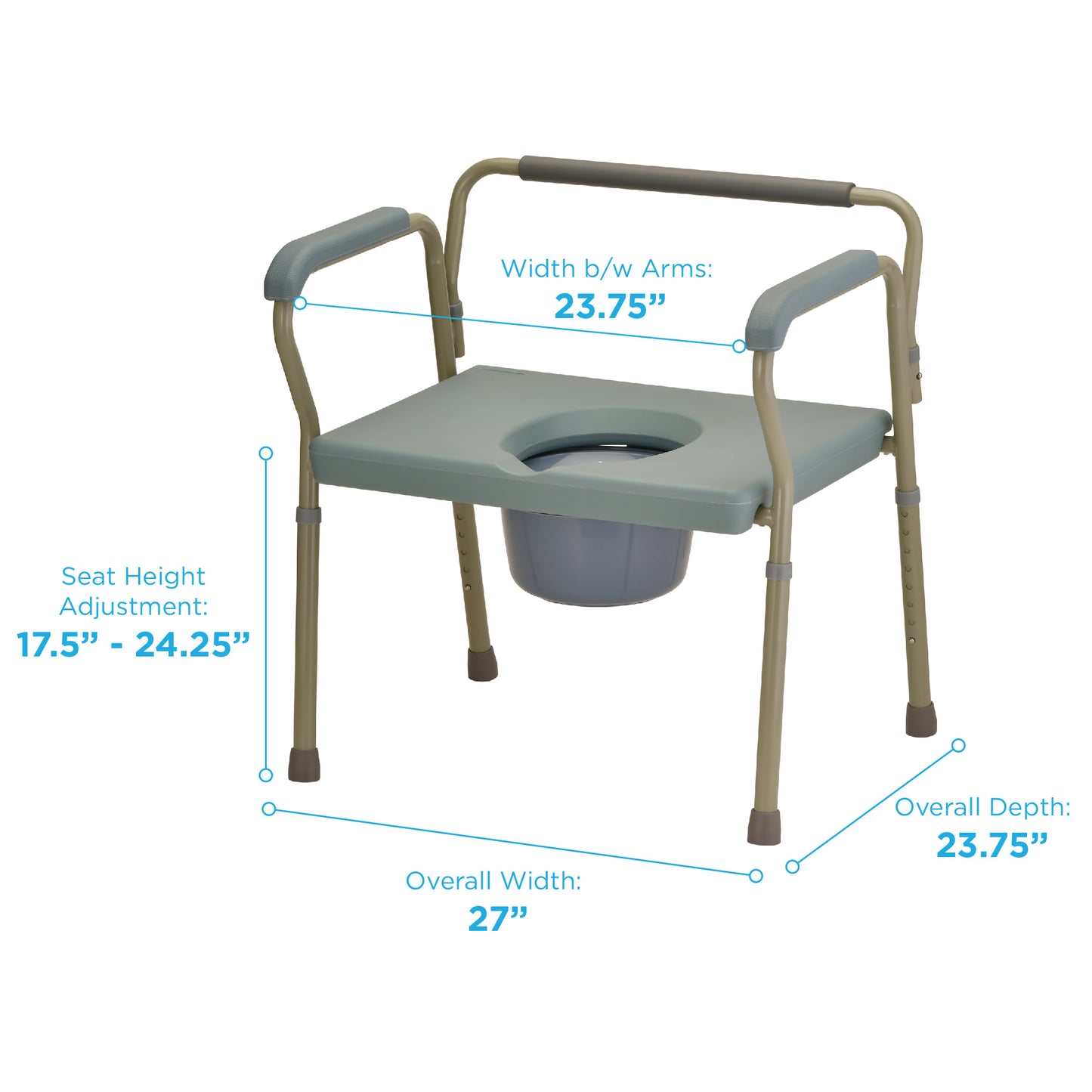 Heavy Duty Commode with Extra-Wide Seat