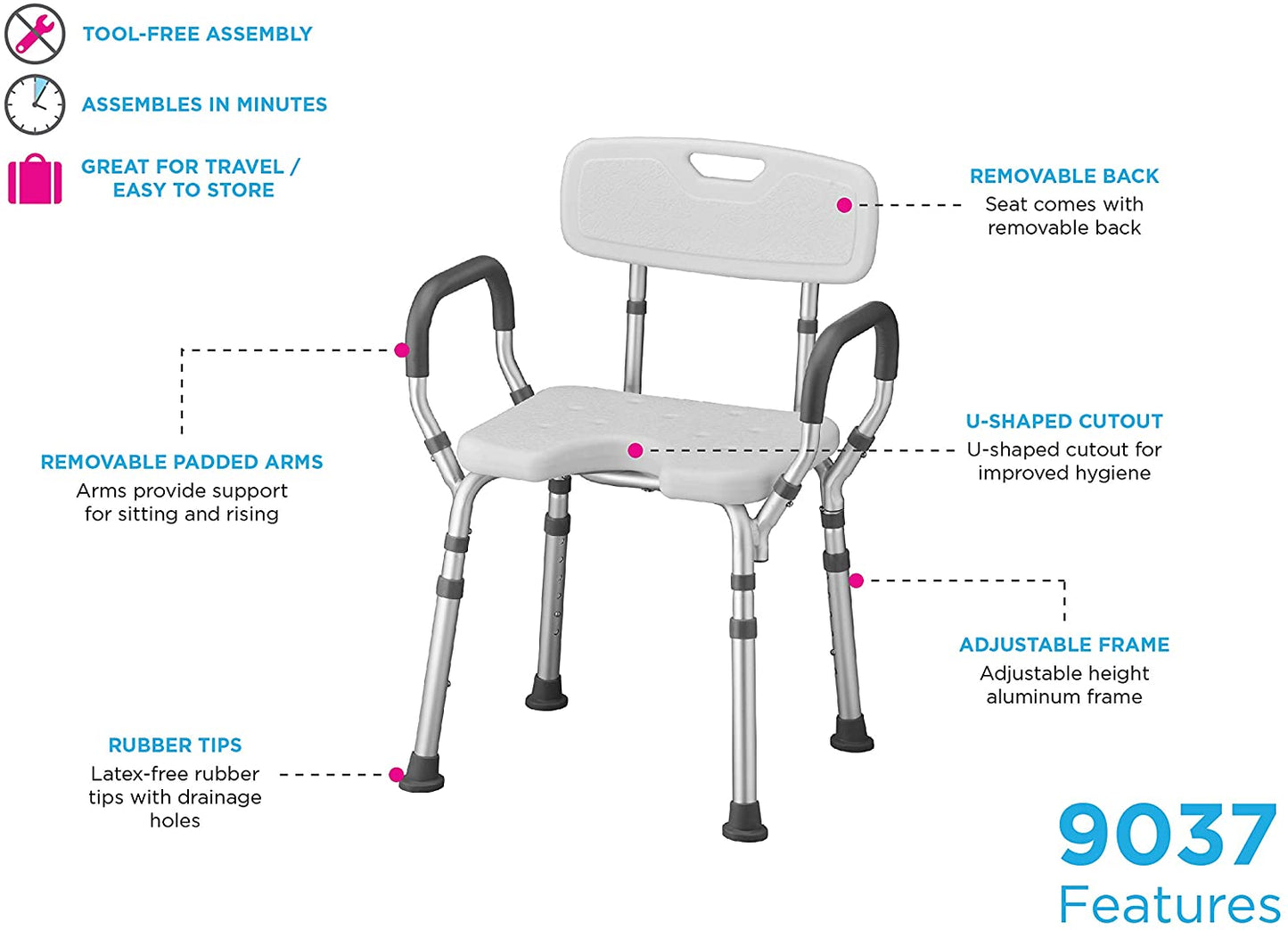 Shower Chair with a Cutout