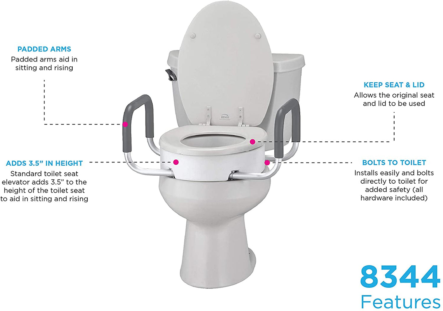 Toilet Seat Riser with Arms