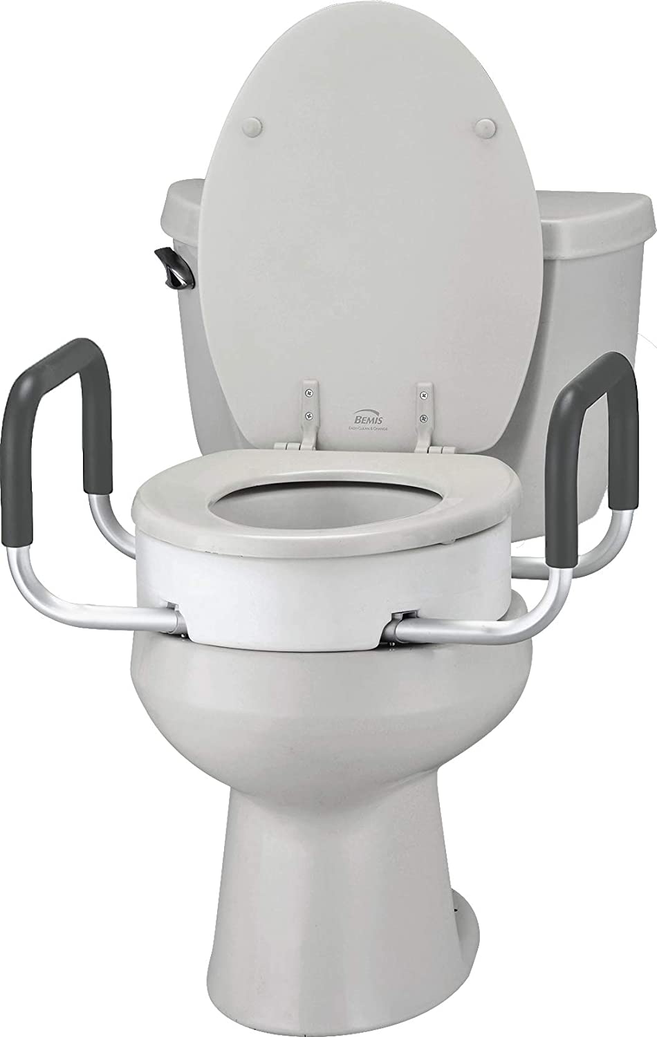 Elongated Toilet Seat Riser with Arms