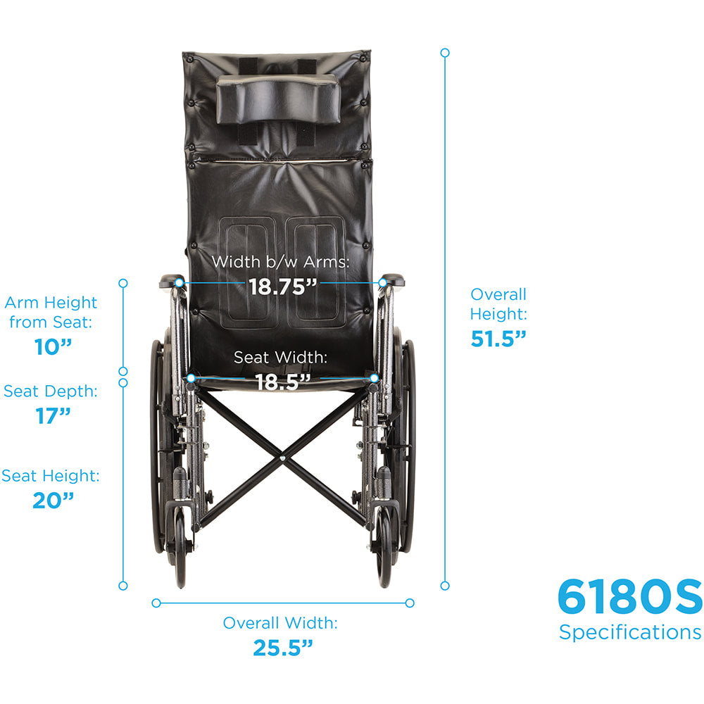 Recliner Wheelchair With Contour Headrest