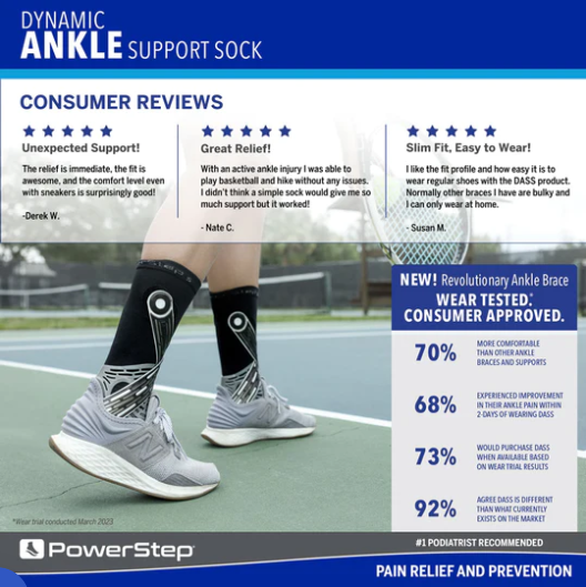 PowerStep Dynamic Ankle Support Sock