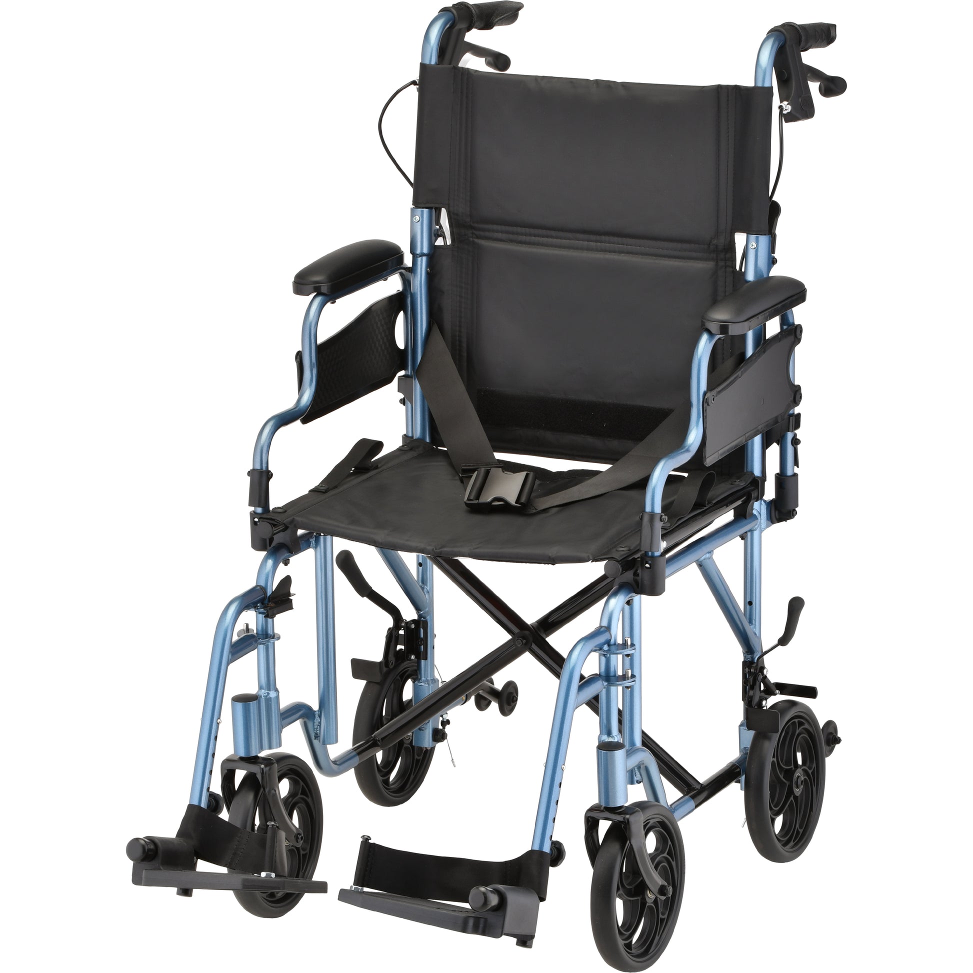 Lightweight Transport Chair with Locking Hand Brakes