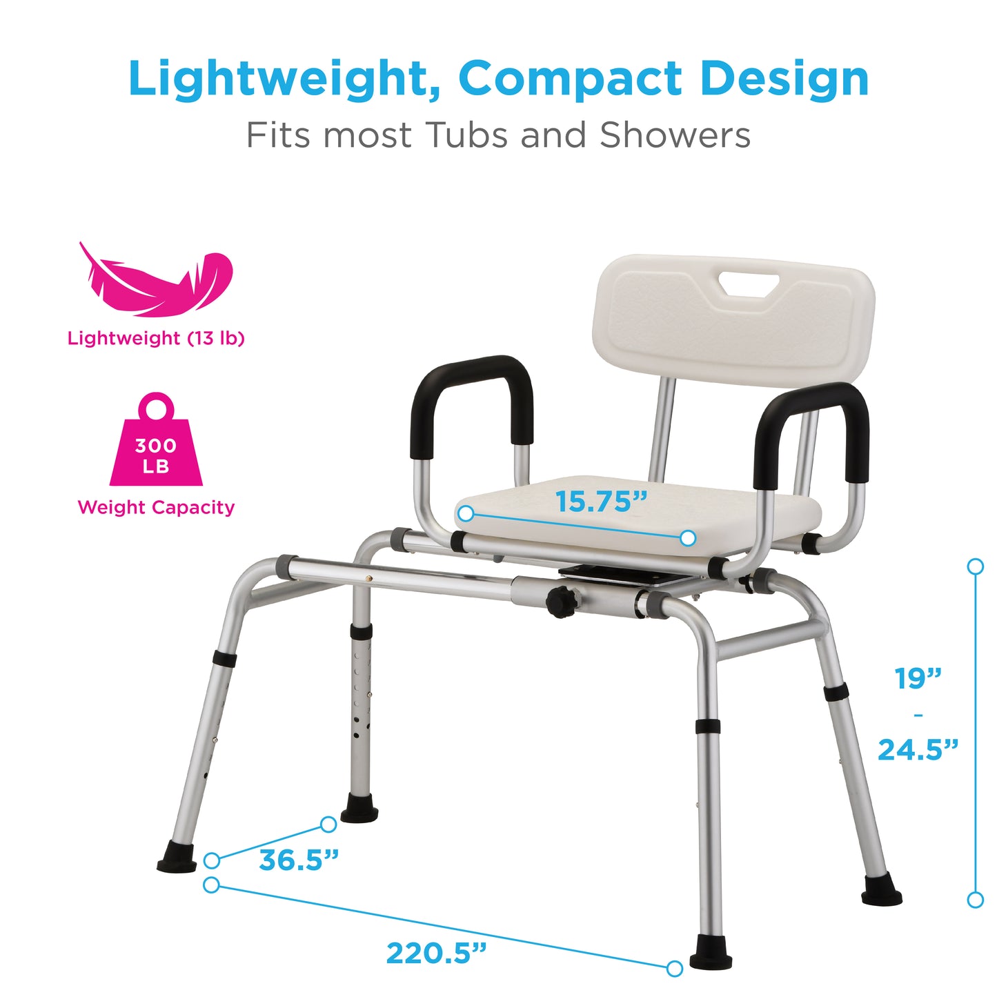 Sliding Swivel Seat Transfer Bench