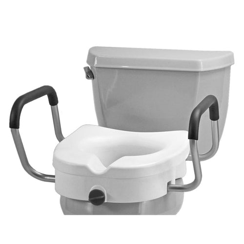 Raised Toilet Seat with Arms Locking